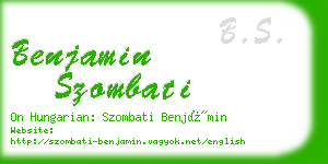benjamin szombati business card